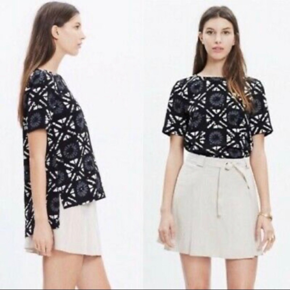 MADEWELL Patterned Print Top Hi-Low Top Medium